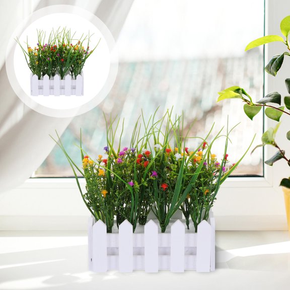 Raindrops Picket Fence Artificial Flower Ornament Bonsai Garden Decoration