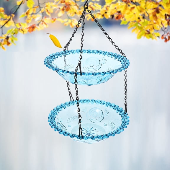 Raindrops Pigeon Feeder Tray Bird Baths for Outdoors Feeding Birds Blue