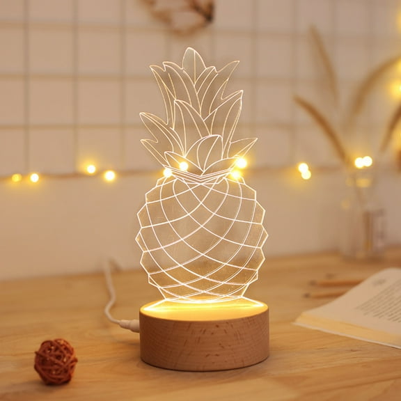 Raindrops Pineapple Night Light Kid Ornament Decorative Lamp Office