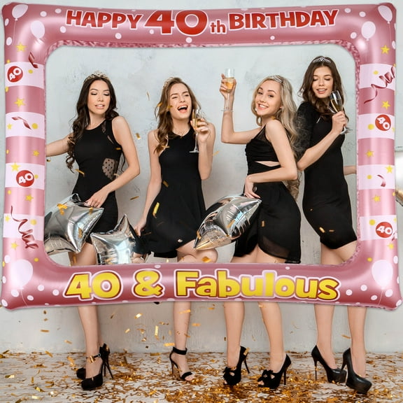 Raindrops Pink Birthday Photo Booth Frame Made of Plastic Perfect for Special