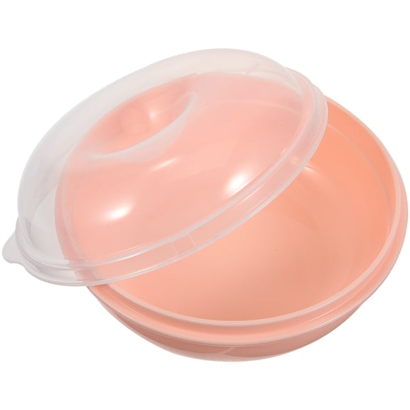 Raindrops Pink Doughnut Storage Box Portable Bread Container for Kitchen Countertop PP Microwaveable 11.5 x 6.5 x 4.5 inches