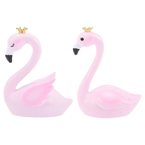 Raindrops Flamingo Yard Decor Resin Statues Set of 2 Small Outdoor Garden Decorations