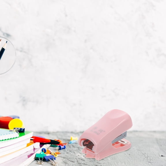 Raindrops Pink Heavy Duty Desk Stapler for Office Use with Comfortable Grip and Construction 1 Set Mini Size