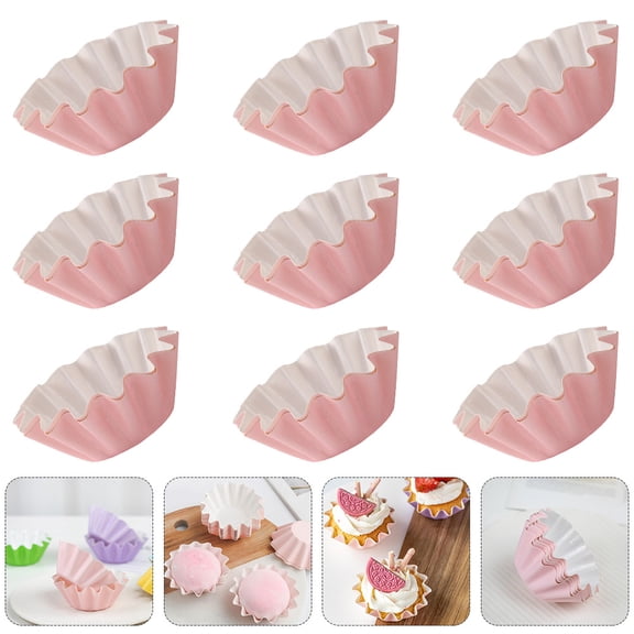 CRILSTYLEO 50Pcs Pink Paper Baking Cups Oil Proof Cupcake Liners for Oven Baking