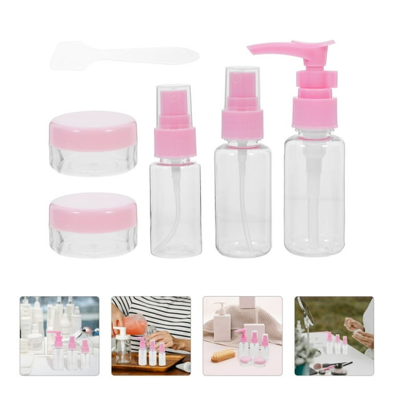 Raindrops Pink Plastic Travel Bottles with Sprayer for Storage Use Portable and Reusable 3.4 oz