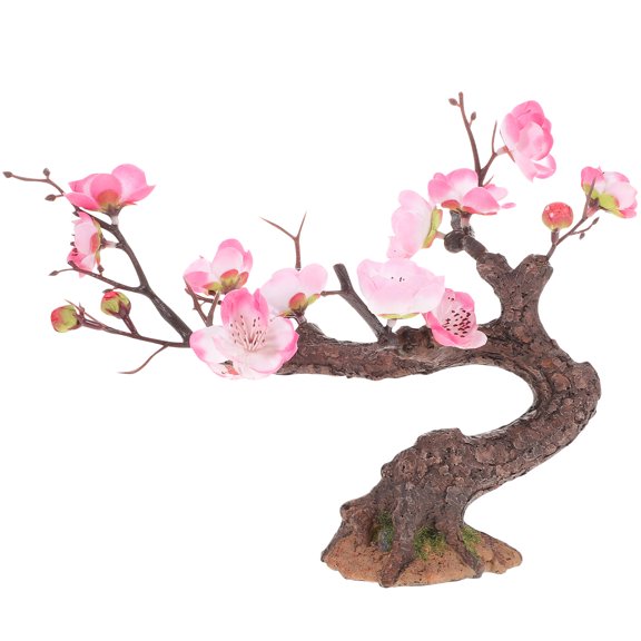 DEMACRIO Artificial Small Tree Pink Resin for Thanksgiving Mother's Day 1Pcs 10.6X6.7X5.3In
