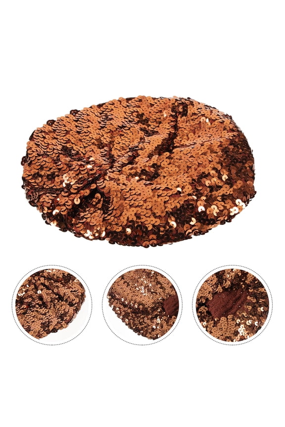 Pink Sequin Beret Hats for Women Shining Beanie Cap 's