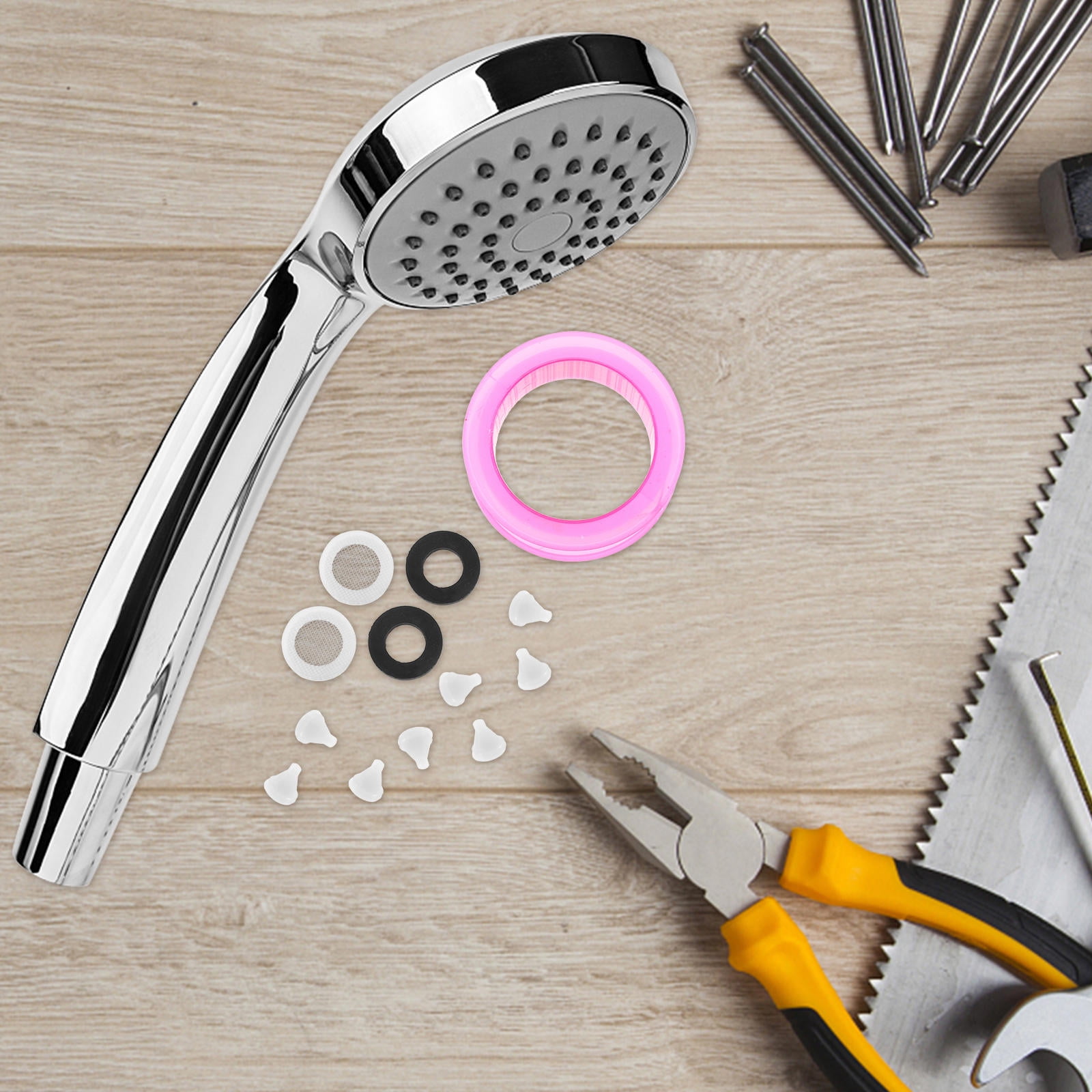 Raindrops Pink Showerhead Replacement Parts Made of Silicone and Plastic for Home Use Fits Most Shower Heads