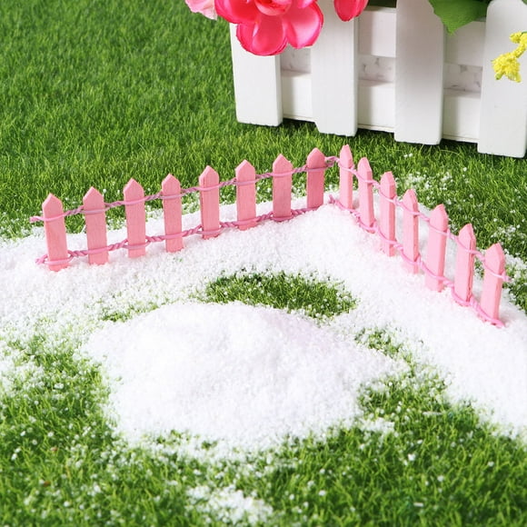 Raindrops Pink Wooden Picket Fence for Christmas Tree Decoration with Realistic Shape and Flexible Design Miniature Garden Ornament