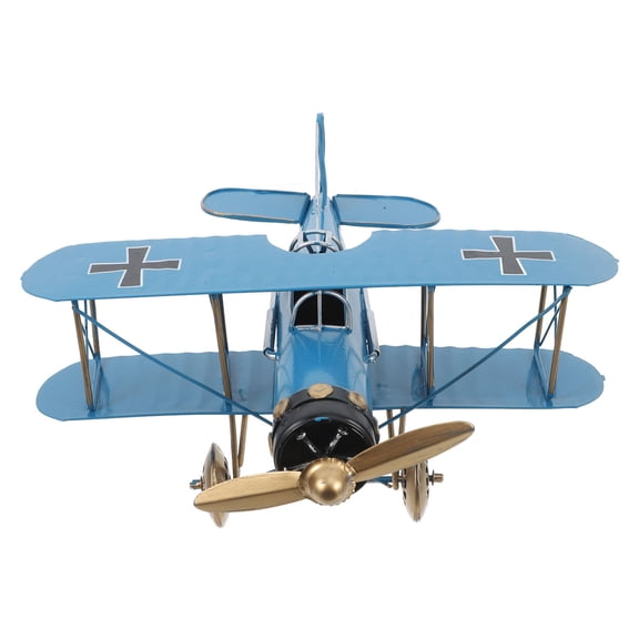 Raindrops Blue Iron Airplane Model Vintage Home Decor Construction