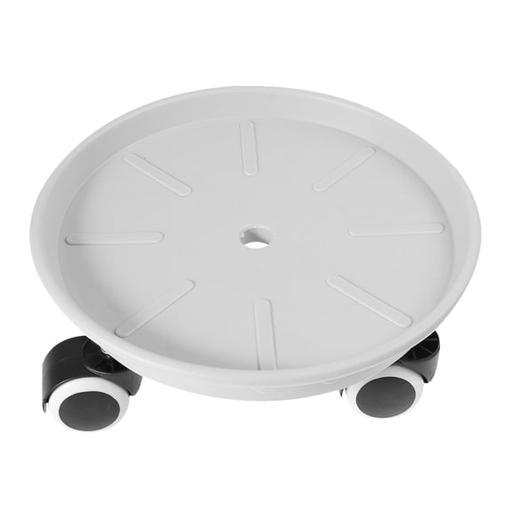 Raindrops 6-Inch Diameter Plant Tray with Scroll Wheel, Grey PP Material for Indoor and Outdoor Gardening Use
