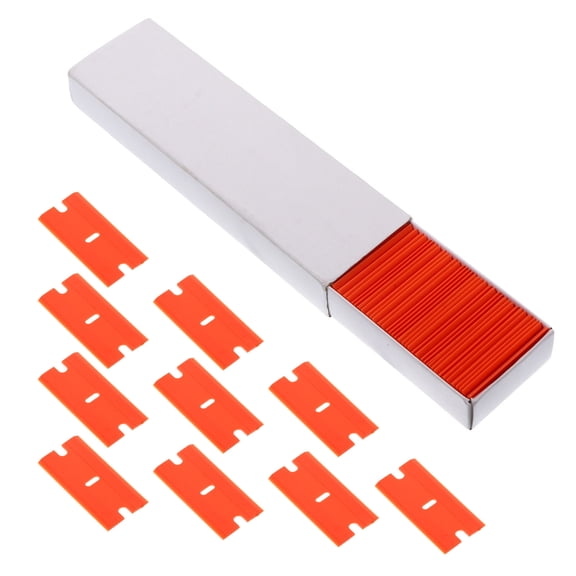 Raindrops Scraper Blades Orange Plastic 100Pcs 1.5x0.7In