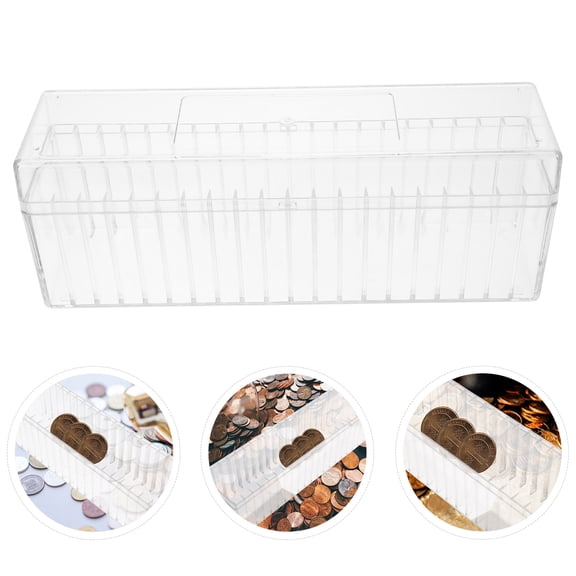 Raindrops Plastic Coin Storage Box Clear Coin Holder 20 Slots Coin Display Box Commemorative Coin Box