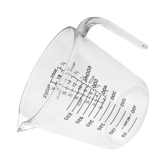 Raindrops Clear Plastic Measuring Beaker with Graduated Markings for Kitchen and Home Use, 1 Pack