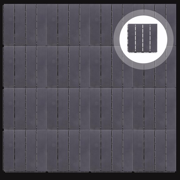 FOMIYES Grey Plastic Deck Tiles Durable Waterproof Outdoor Flooring for Balconies