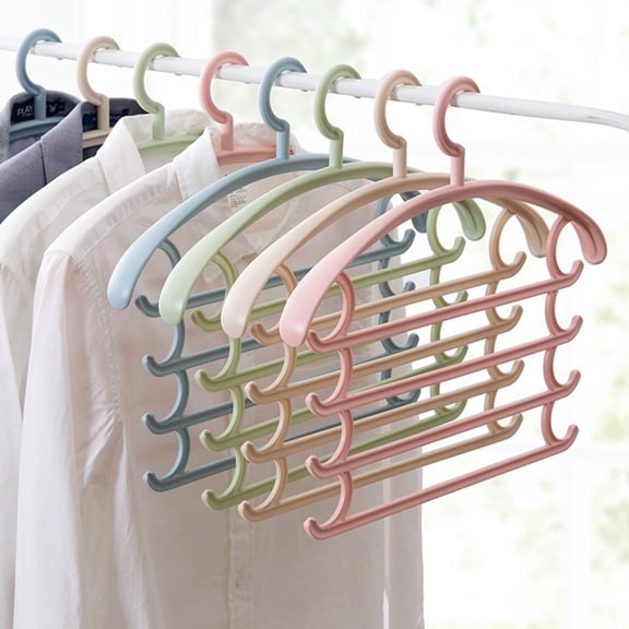 Raindrops Plastic Pants Storage Rack with Ergonomic Design and Clothes Hangers, 2-Pack for Closet Organization