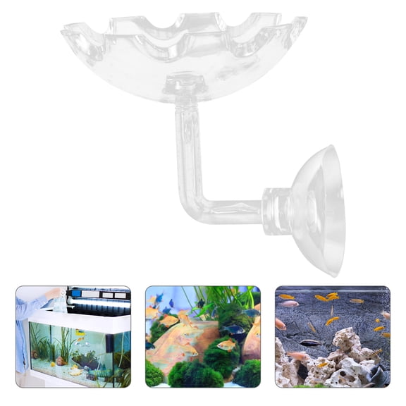 Raindrops Plastic Shrimp Food Holder Decorative Shrimp Feeder Reptiles Food Bowl with Sucker