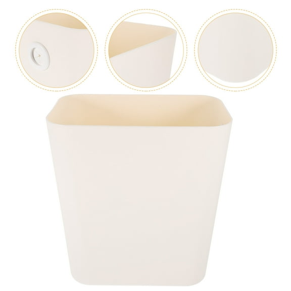 Raindrops Slim Garbage Can White Household Trash Bin with Large Opening for Home Use