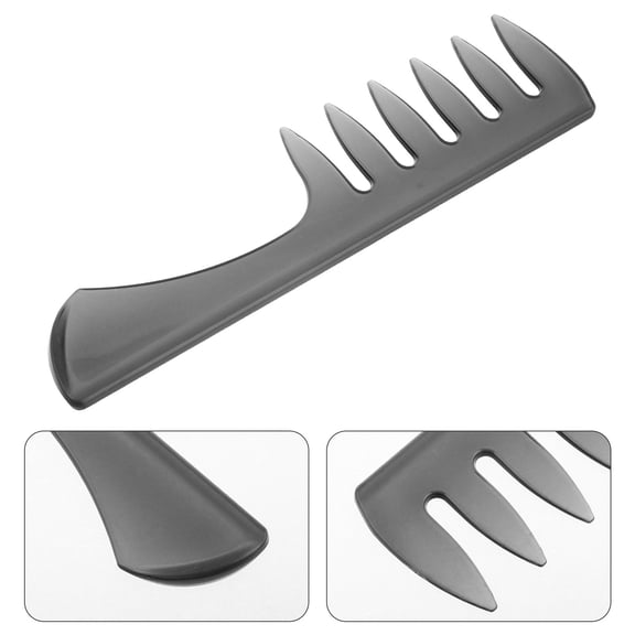 Raindrops Barber and Salon Black Plastic Comb Wide Teeth for Hair Straightening and Massage