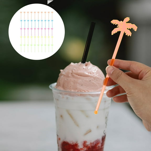Raindrops Plastic Swizzle Sticks with , Assorted Colors, 50 Count for Stirring Drinks