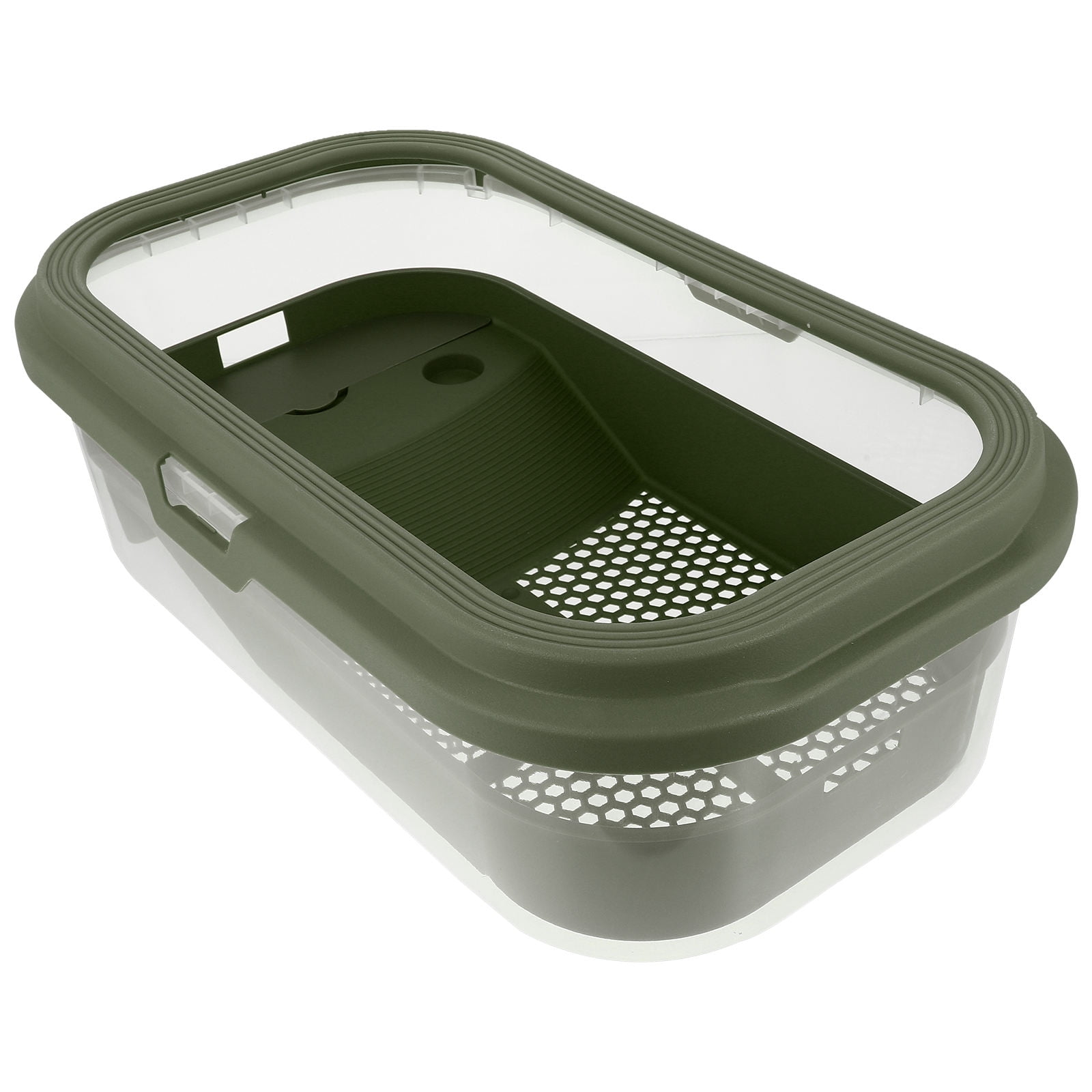 Raindrops Plastic Turtle Tank with Terrace for Pet Use Green Creative Design Suitable for Water Turtles 12.5 x 8.3 x 6.7 inches