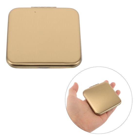 Raindrops Compact Golden Folding Makeup Mirror with Magnification for Precise Grooming