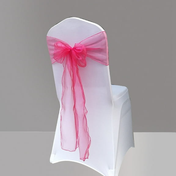 Raindrops Polyester Organza Chair Ribbon for Decoration Rosy Color Great for Weddings Parties Banquets Fits Most Chairs