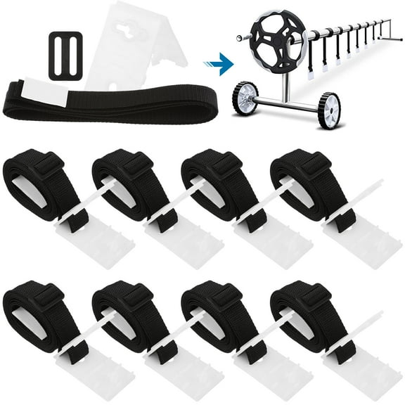 Raindrops Pool Solar Cover Reel Attachment Kit 1 Set Nylon Plastic 180cm 70in For Solar Blanket Usage