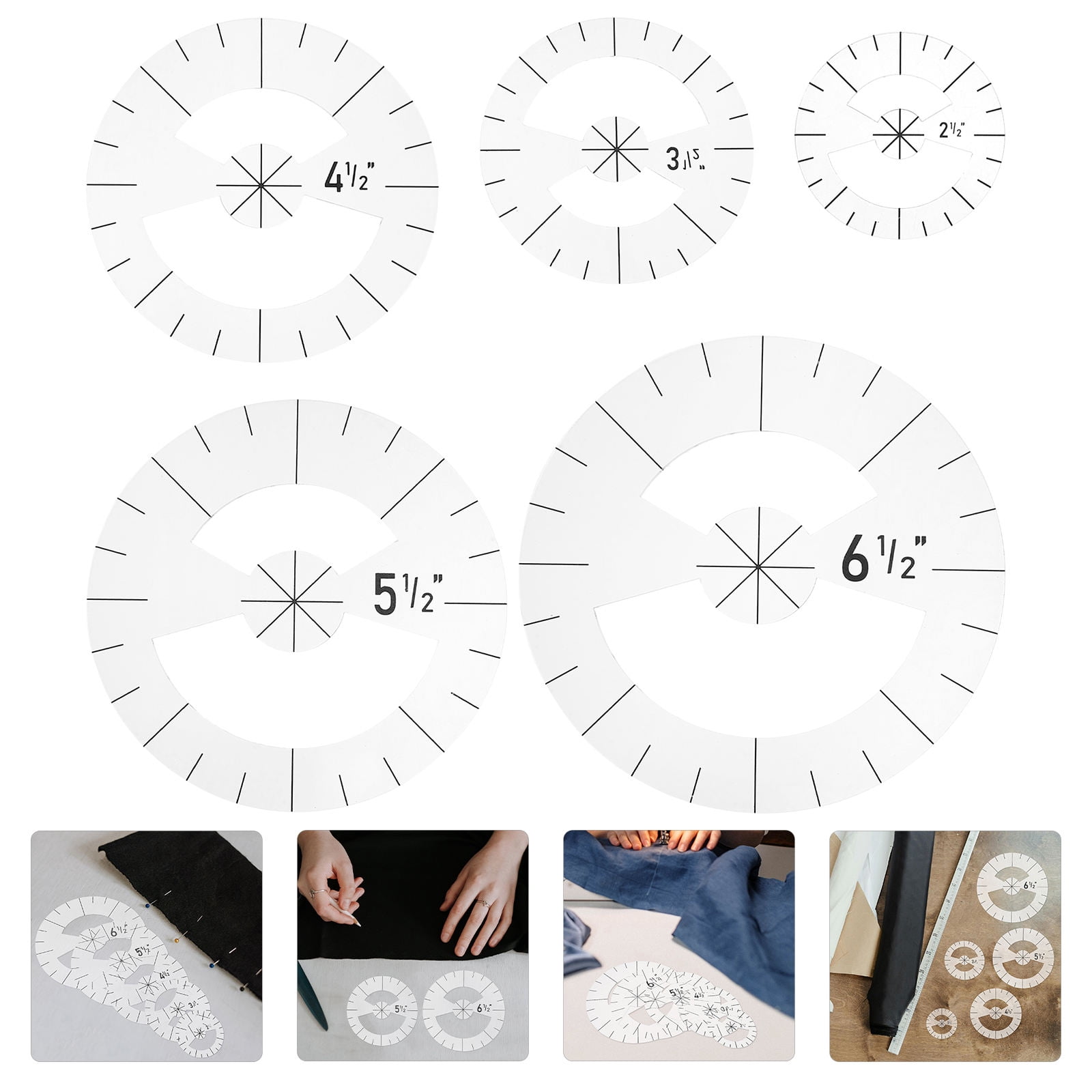 Raindrops Acrylic Quilting Ruler Transparent Durable Patchwork DIY 5Pcs ...