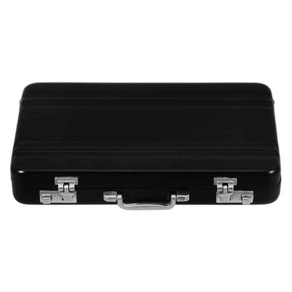 HONMEET Compact Design Business Card Organizer Aluminium Black 1Pcs 3.9X2.8X0.6In