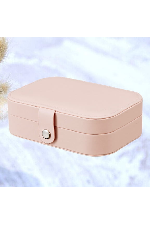 Earring Storage Case Portable Simple Beige 1Pack
