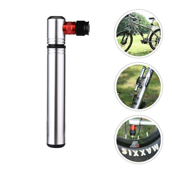 Raindrops Portable Bicycle Air Pump Handheld Bike Air Pump Travel Silver 1Pcs