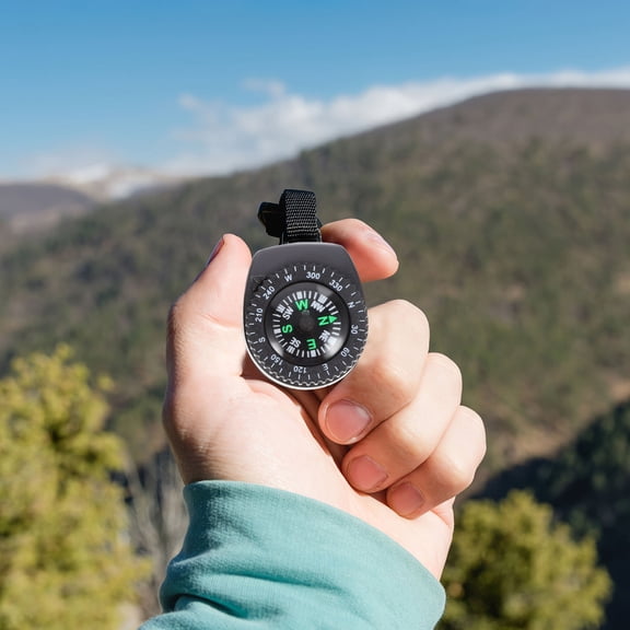 Raindrops Portable Camping Compass for Outdoor Activities with Acrylic PVC Material Black Color