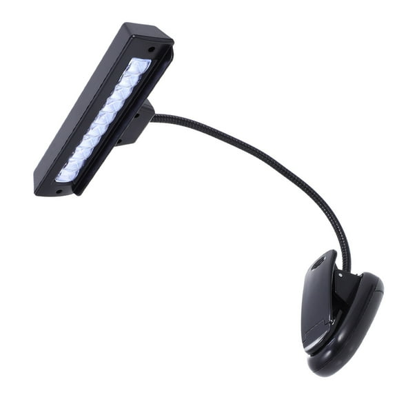 Raindrops Portable ClipOn Reading Light with Adjustable Head for Home ABS Metal Black 6.3 Inches