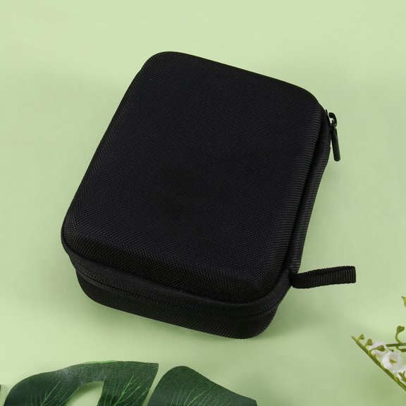 Raindrops Compact EVA Camera Case with Adjustable Strap, Portable Protective Bag for Secure Storage and Travel - Black