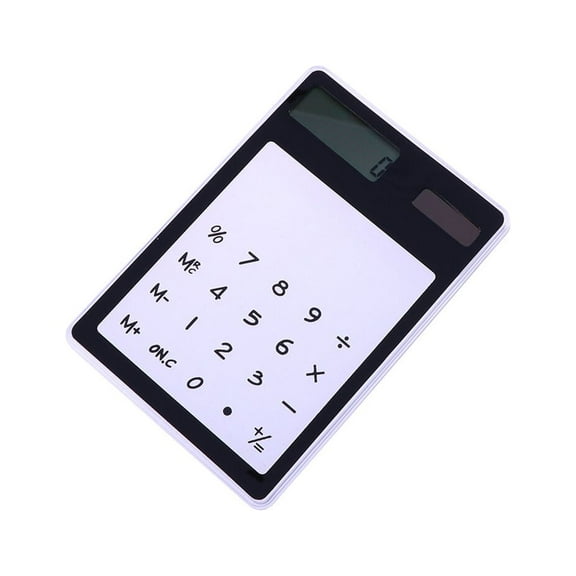 Raindrops Portable Mini Calculator with Transparent Touch Screen for Students Solar Powered Plastic Black 12 mins Auto Off