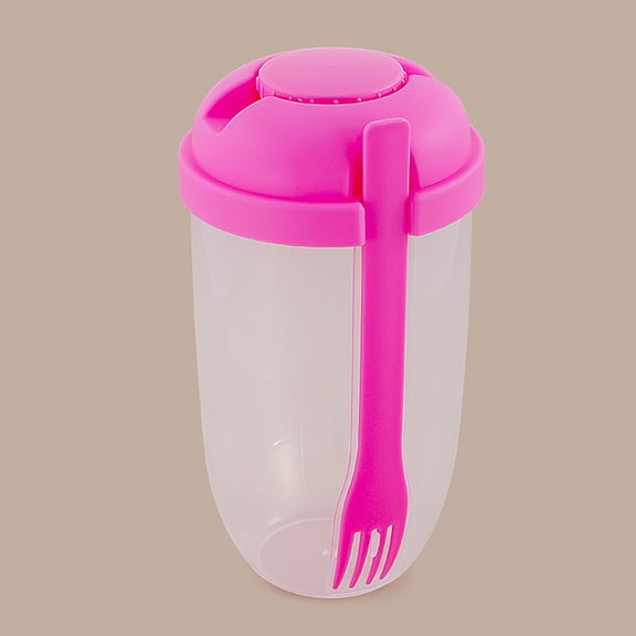 SHINYPASING Salad Meal Shaker Cups Pink 2Pcs 7.9x4.3in