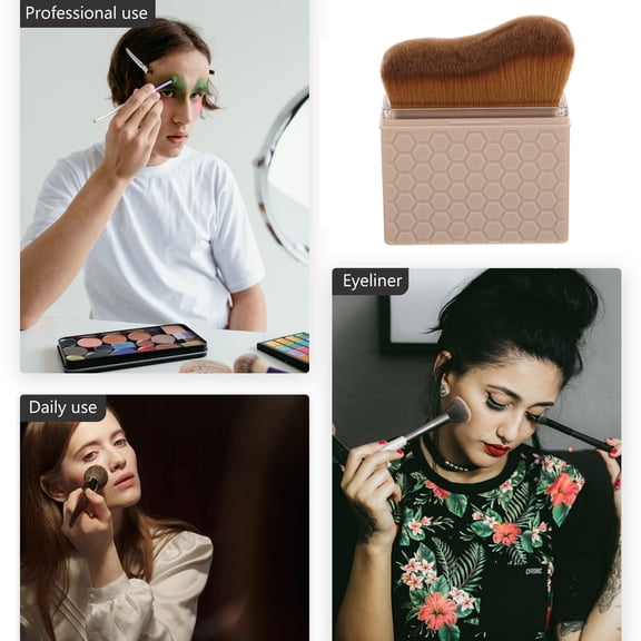 Raindrops Portable Ivory Foundation Brush with Wave Shape for Efficient Makeup Blending