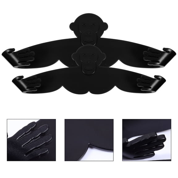 Raindrops Pot Cover Holder Rack 1Set 2Pcs Wall Mounted Black PP Load Bearing Spacing Adjustment for Homeowners