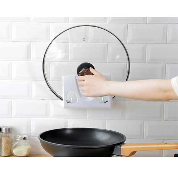 Raindrops White Pot Lid Holder Hanging Rack Organizer for Kitchen Storage, Covers and Lids Holder, Space-Saving Solution