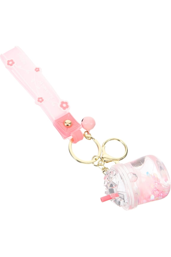Powder Keychain Milk Tea Milk Tea Cup Keychain Keychains 10*10*5cm Pink