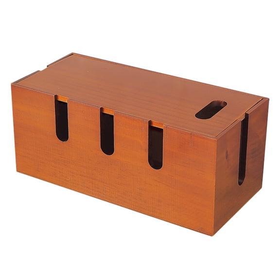 Raindrops Power Cord Box Cable Management Box Cord Organizer for Desk Outlet Storage Case Wood Cord Box