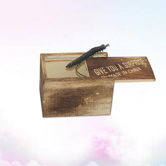 Raindrops Prank 1Set Wooden Box Dark Brown Rectangular for Surprise and Decoration