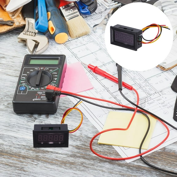Raindrops Precision Voltmeter with 5-Digits Display 33V Accurate DC Voltage Measurement Indicator for Electronics LED Screen for DIY Projects Industrial Use