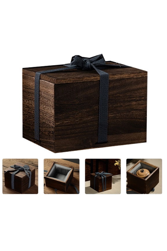 Elegant Paulownia Wood Box for Jewelry Storage, Premium Brown Wooden Keepsake Box, 1 Piece