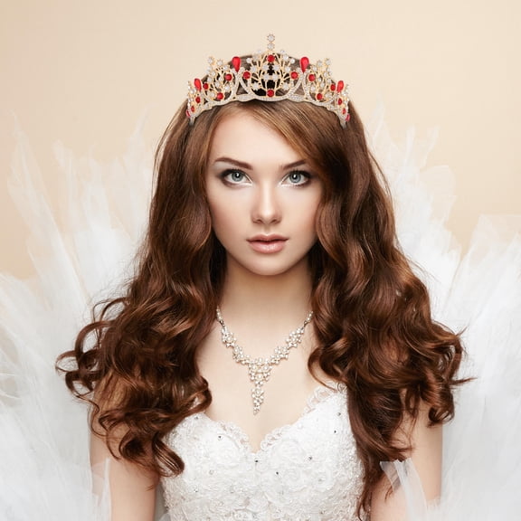 FOMIYES Queen Princess Crown Multi Rhinestone Alloy Headpiece for Party