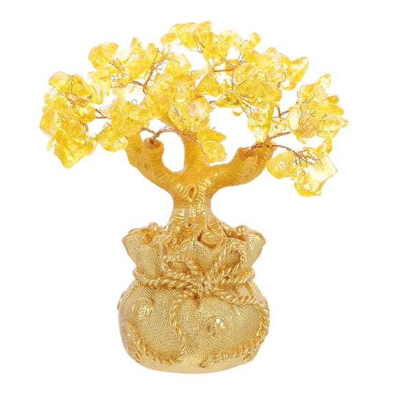 Raindrops Prosperity Tree Money Crystal Crystals Faux Work Office Yellow
