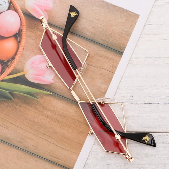 Raindrops Punk Style Eyeglasses in Red with Sturdy Structure Lightweight Fashion Eyewear for Outdoor Decor