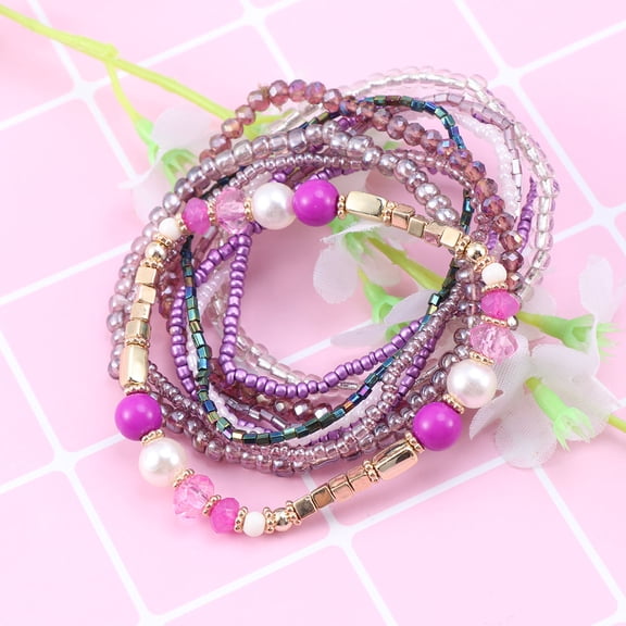 Raindrops Purple Acrylic Women bracelet with Elegant Design and Lightweight Comfort Portable 7 5 Inch