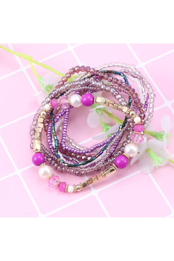 Purple Acrylic Women bracelet with Elegant Design and Lightweight Comfort Portable 7 5 Inch